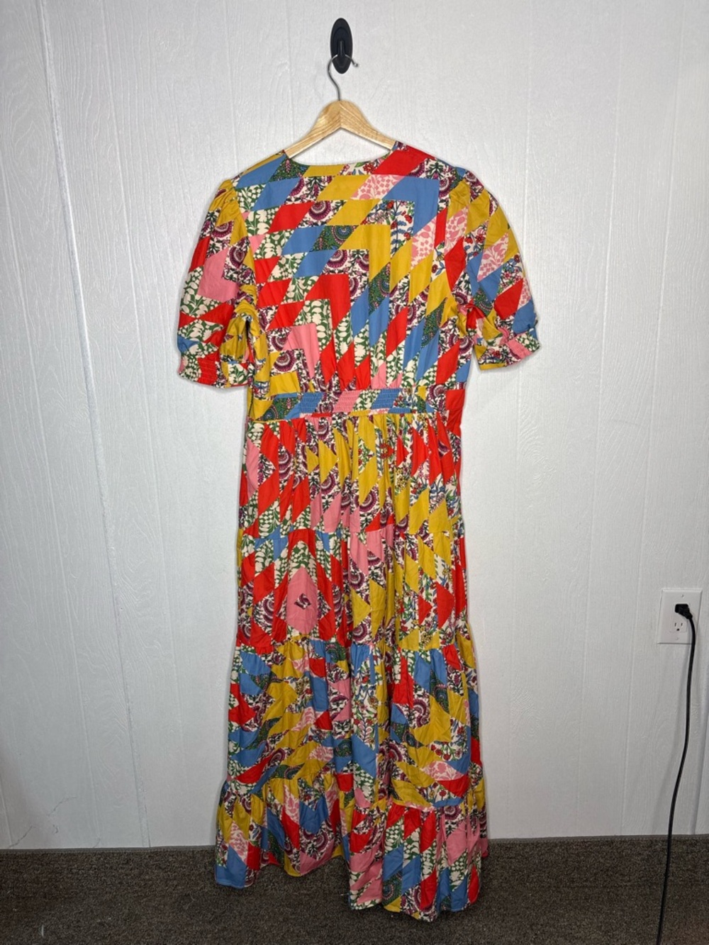 BODEN Bella puff sleeve geometric v neck maxi dress size US 14 - Picture 13 of 13
